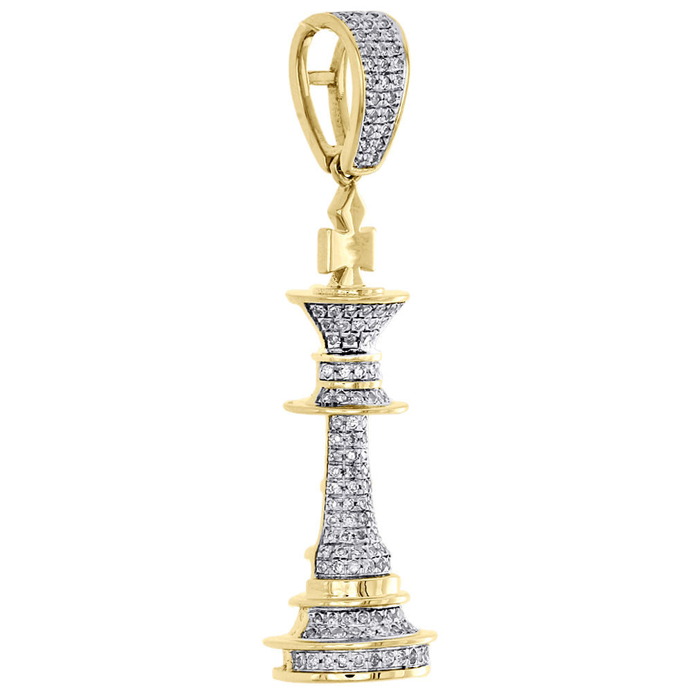 Real Diamond King Chess Piece Pendant 