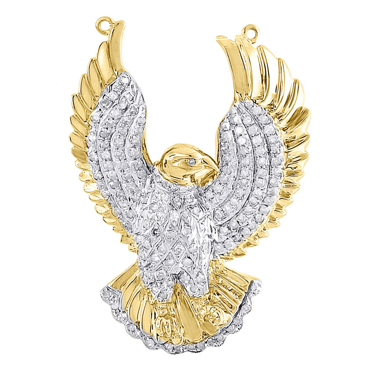 Dije de alas extendidas con colgante de águila en pleno vuelo con diamante  de oro amarillo de 10Q 0,82 Tcw - JFL Diamonds & Timepieces