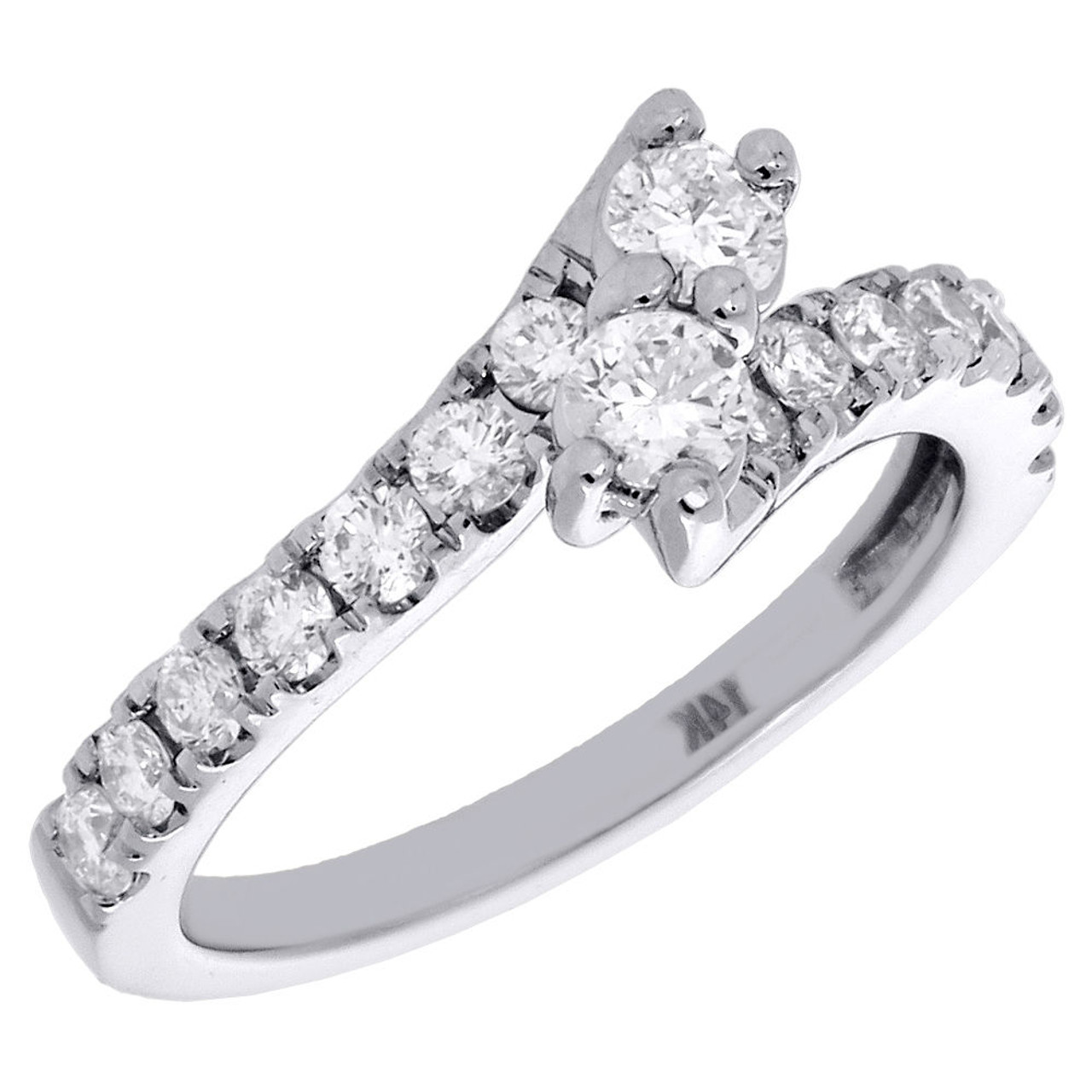 Solitaire Engagement Ring 2.00 CT Round Cut Diamond With 14K White