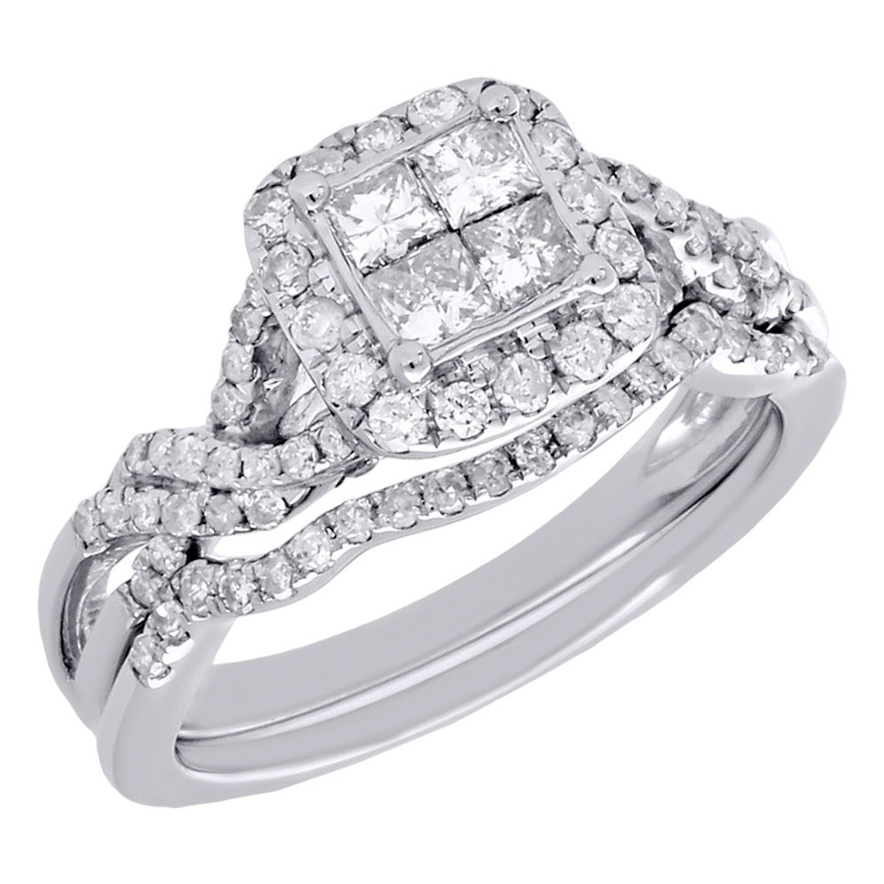orden Auckland Inhalar Anillo de compromiso de oro blanco de 14 quilates con doble infinito y  diamantes para boda, 1 quilate. - Diamantes y relojes JFL