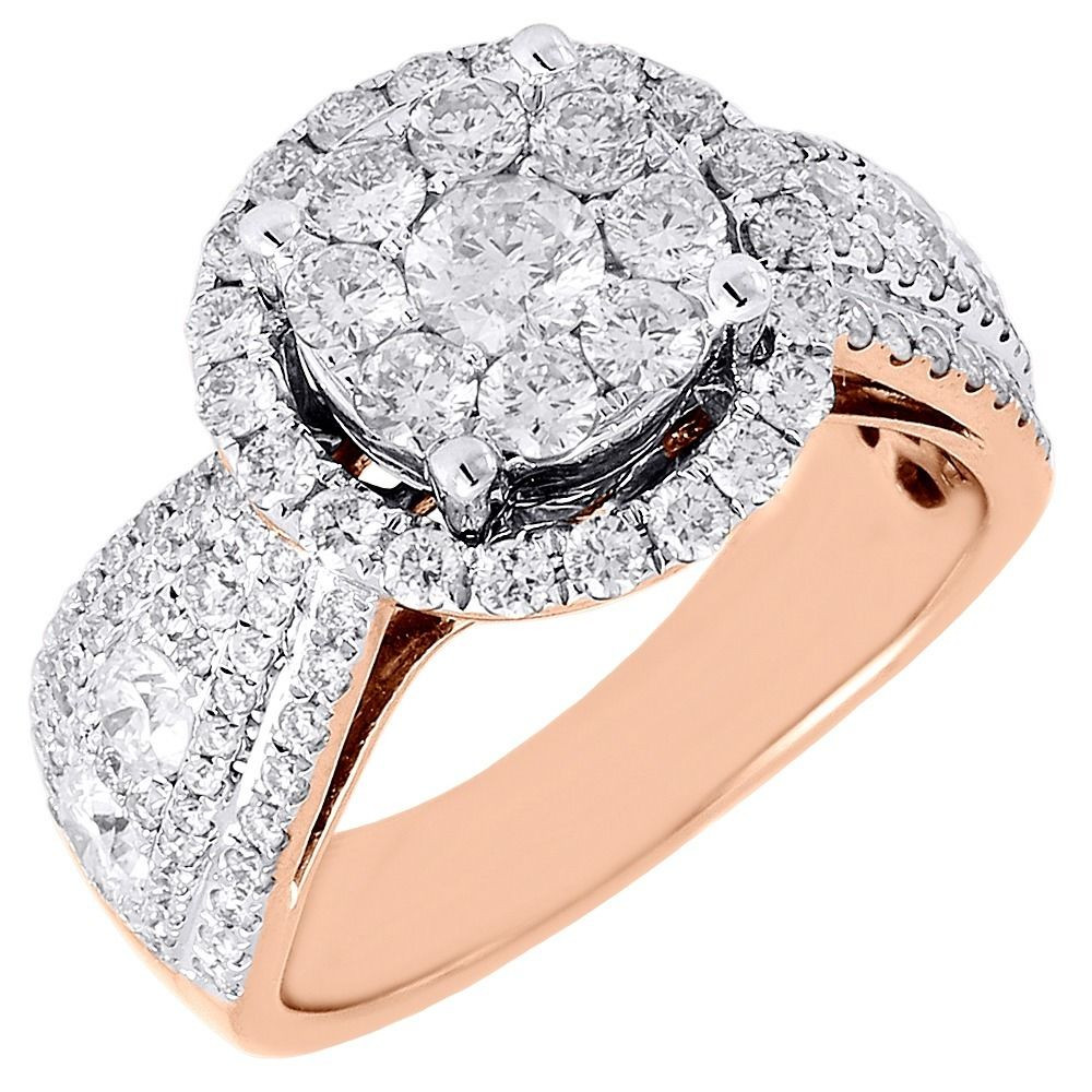 Rose Gold Round Solitaire Wedding Sets Champagne Diamond Solitaire