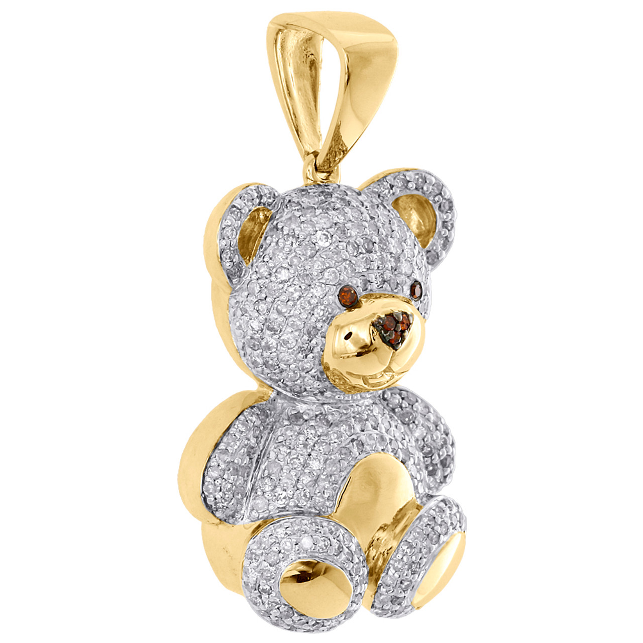 teddy bear diamond pendant