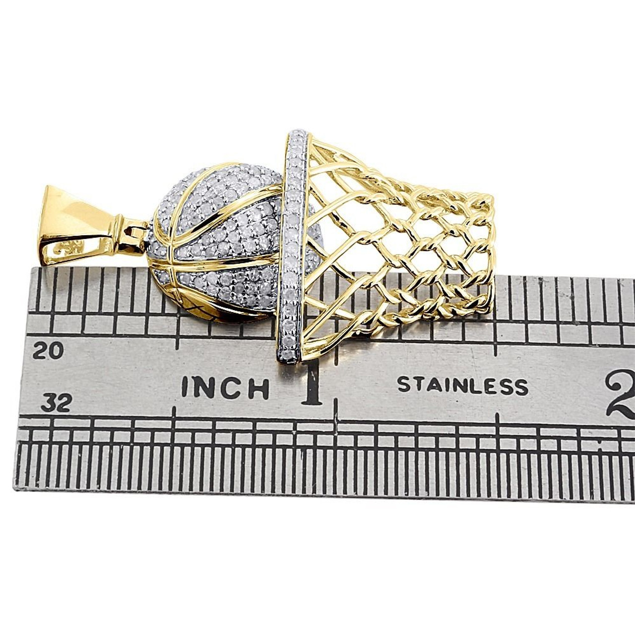 Genuine Diamond 10K Yellow Gold NBA Pendant for Men Hip Hop Piece 407081