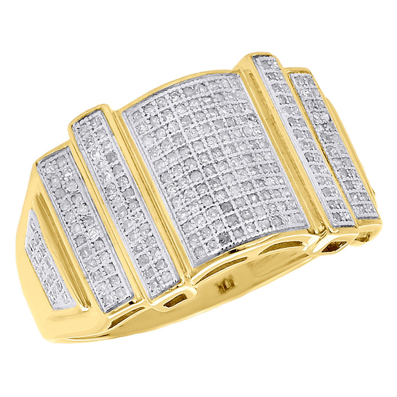 Men's Lab Grown Diamond Ring in 10K Yellow Gold