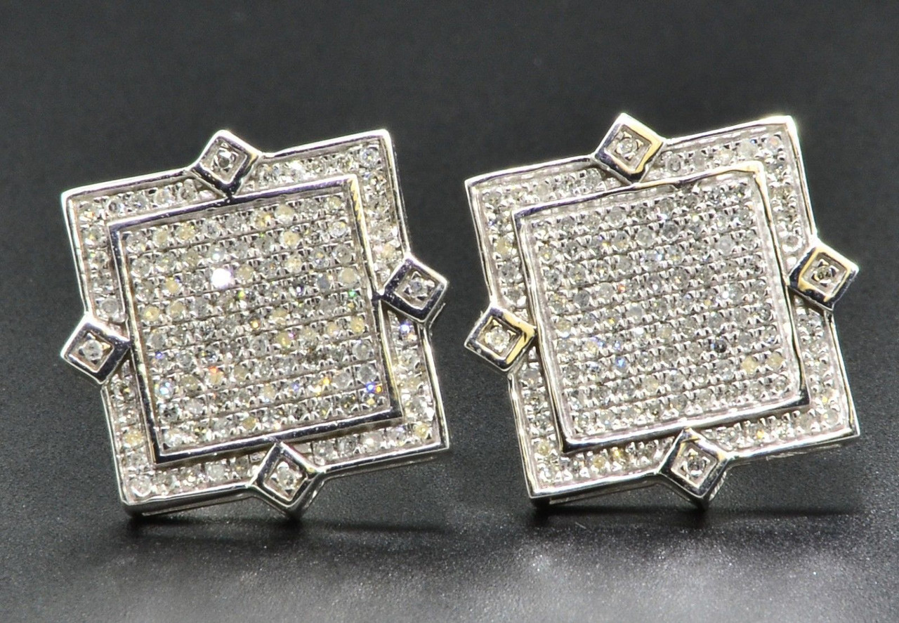 Square Duo Diamond Stud - LENA COHEN