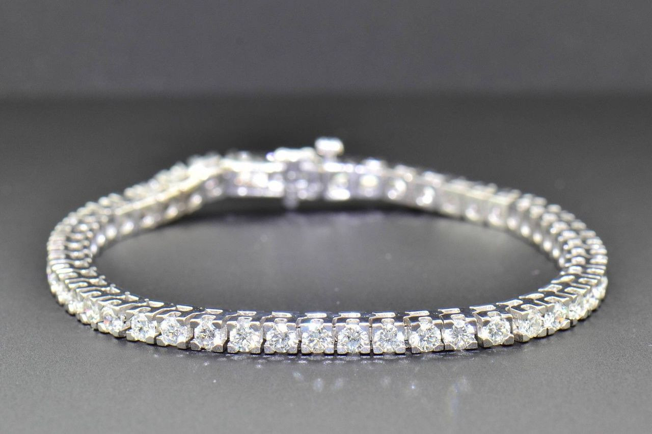 Men's Sterling Silver 5 Row Diamond Bracelet 0.81ct 310535