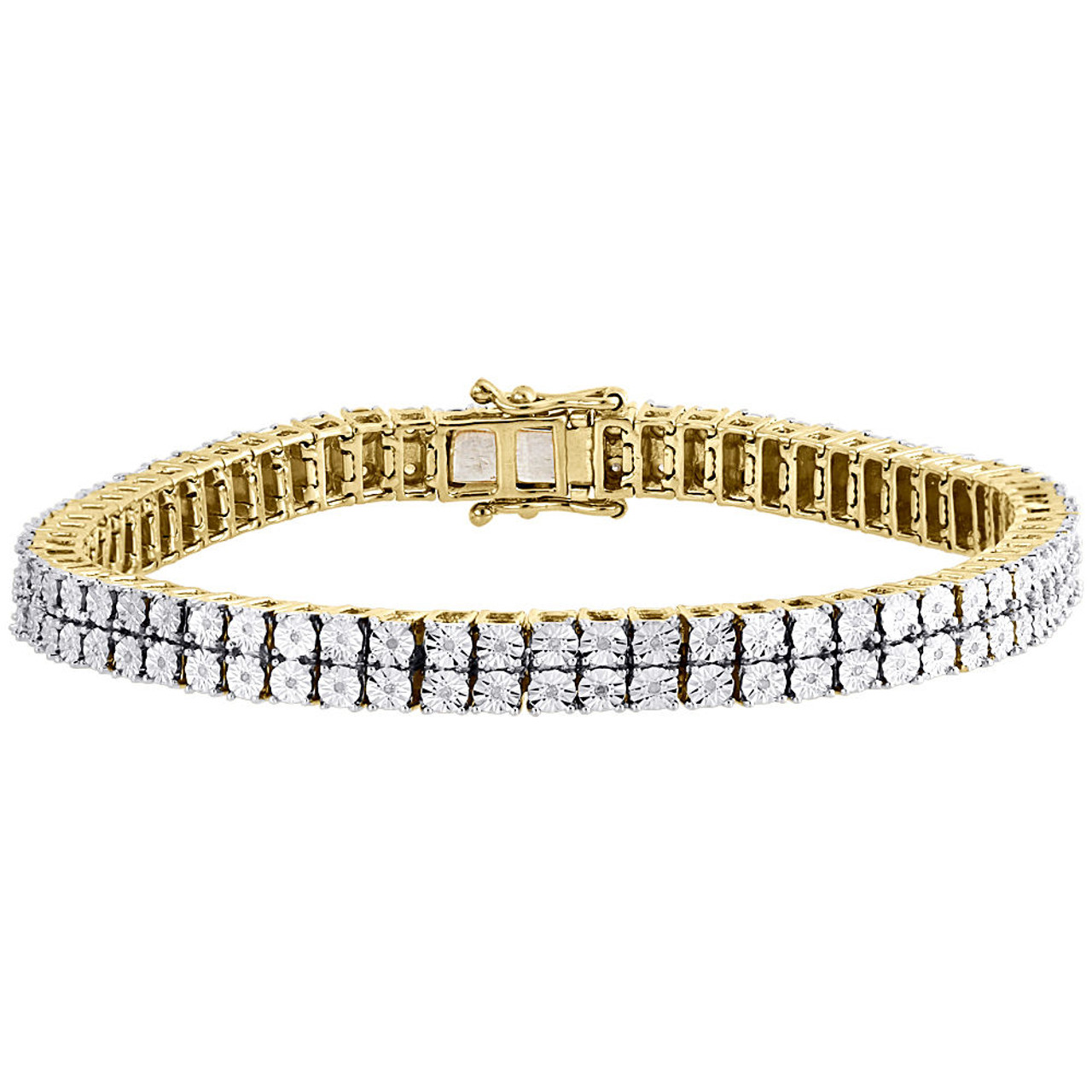 5 Carat Diamond Tennis Bracelet in 14K Yellow Gold 8-Inch