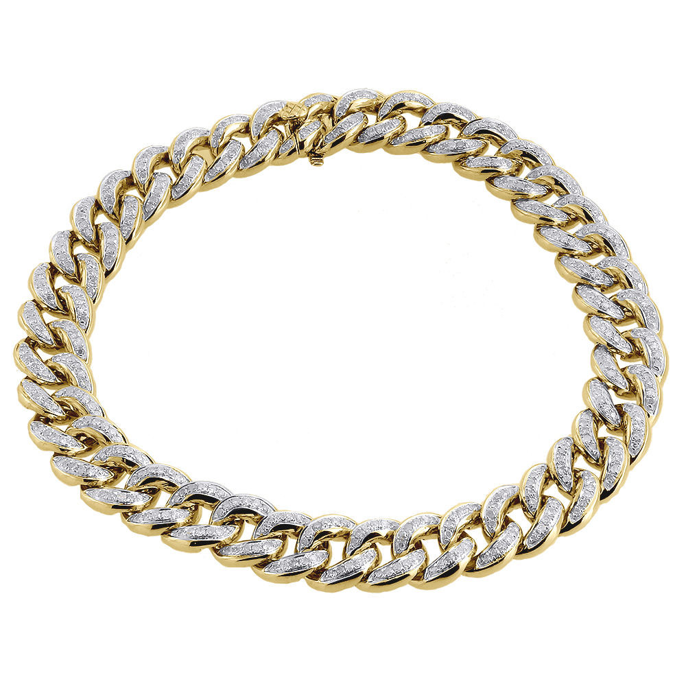 10K Yellow Gold Diamond Miami Cuban 