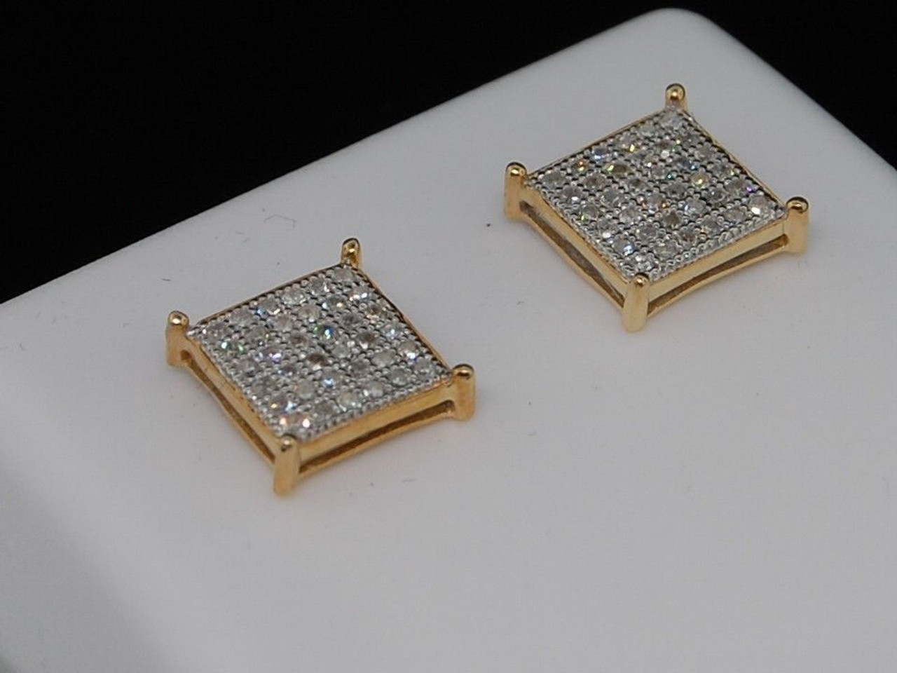 flat square diamond earrings