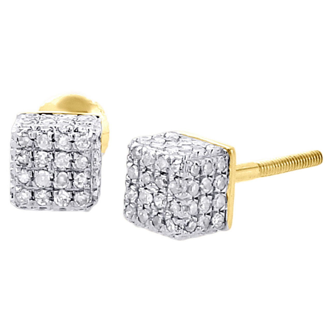 Men Earrings Gold Square Earrings for Men Women Stud Earrings Square  Diamond Earrings Square Cubic Zirconia Earrings Gold Stud Earrings Square  Gold Earrings 7mm - Walmart.com