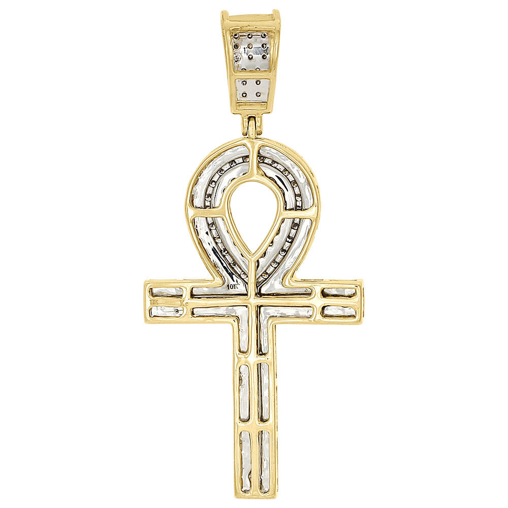 10K Yellow Gold Diamond Egyptian Ankh 