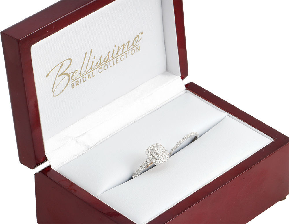 14K White Rose Gold Solitaire Diamond Bellissimo Wedding Bridal