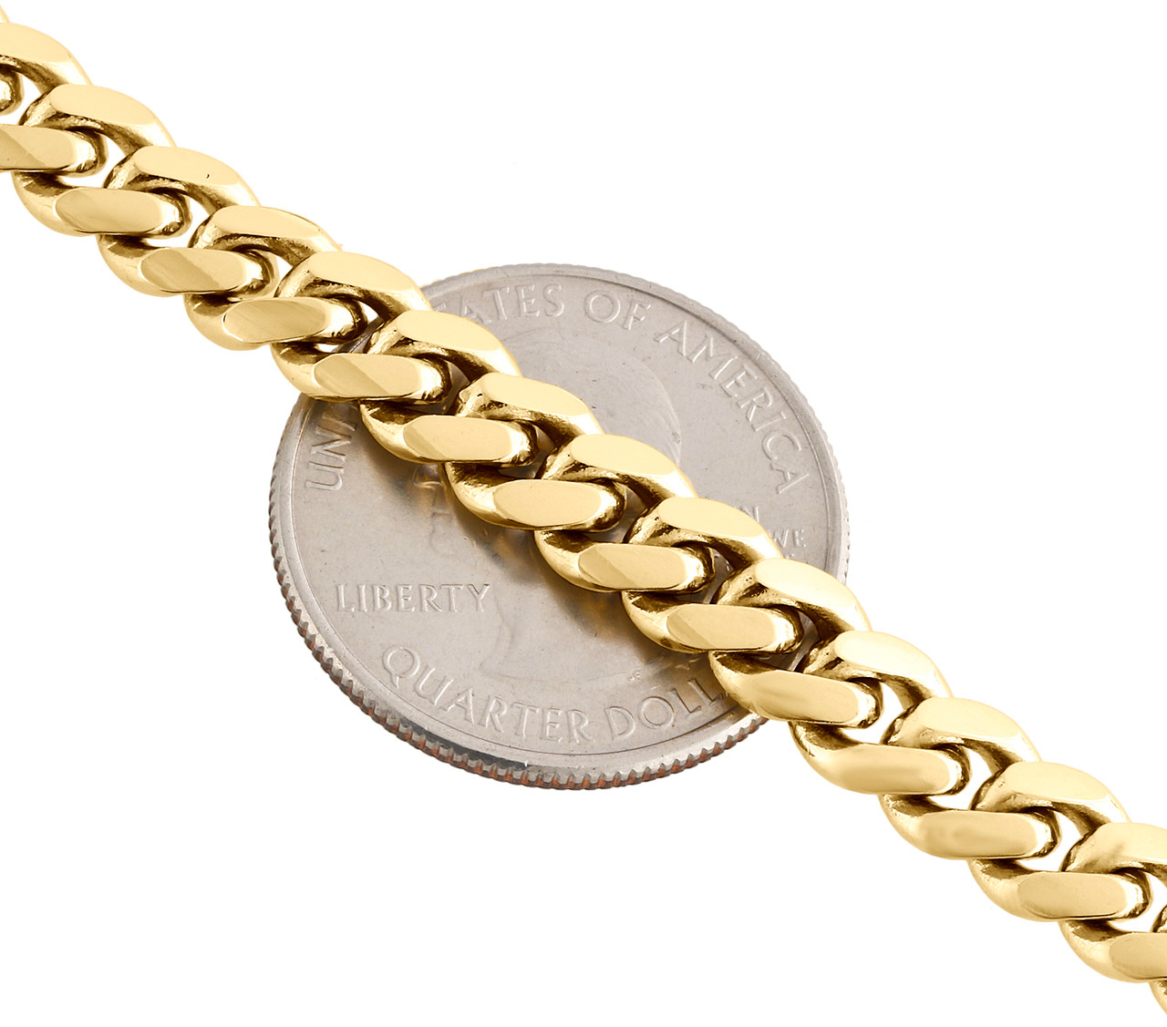10K Yellow Gold Solid Miami Cuban Link 