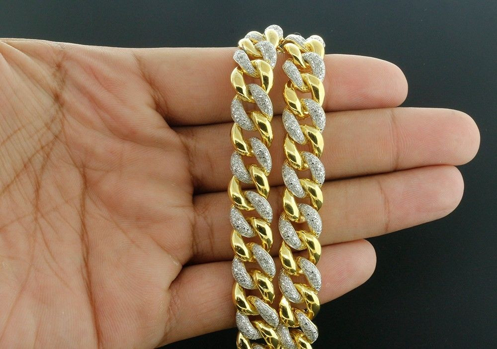 Real Diamond Miami Cuban Chain Mens 