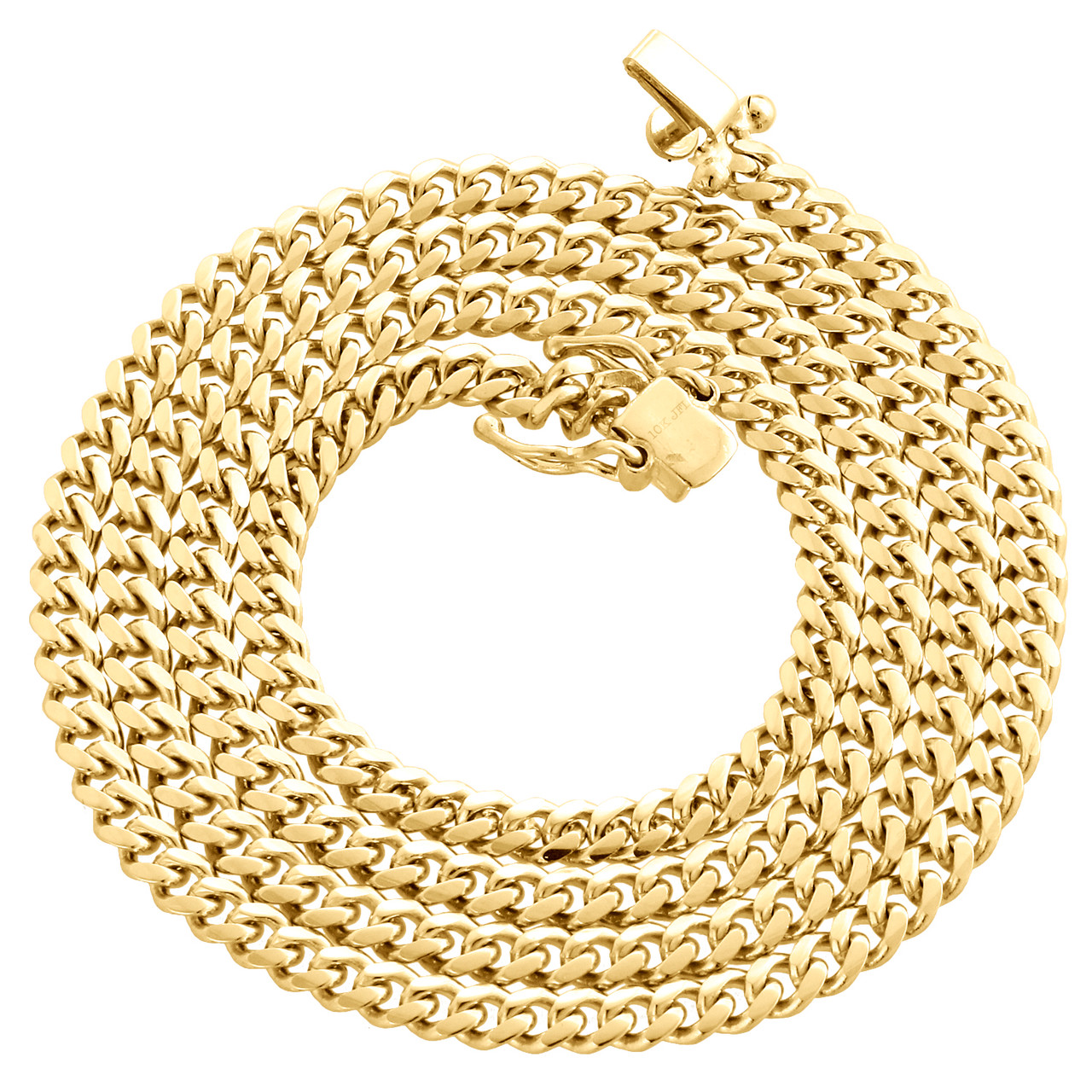 14K Yellow Gold Solid Miami Cuban Link 