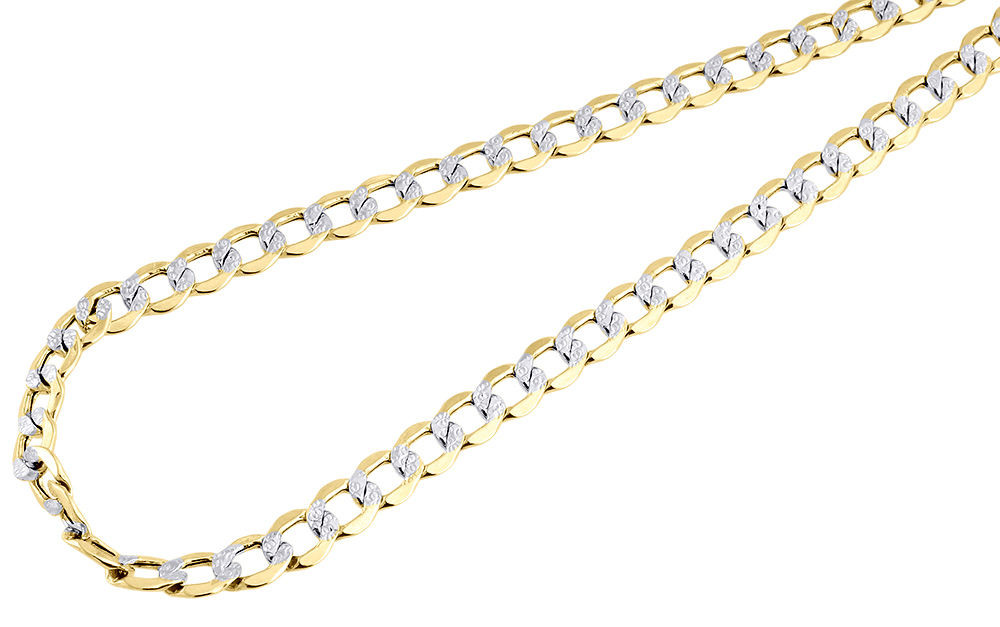 10k Yellow Gold Diamond Cut Hollow Pave 