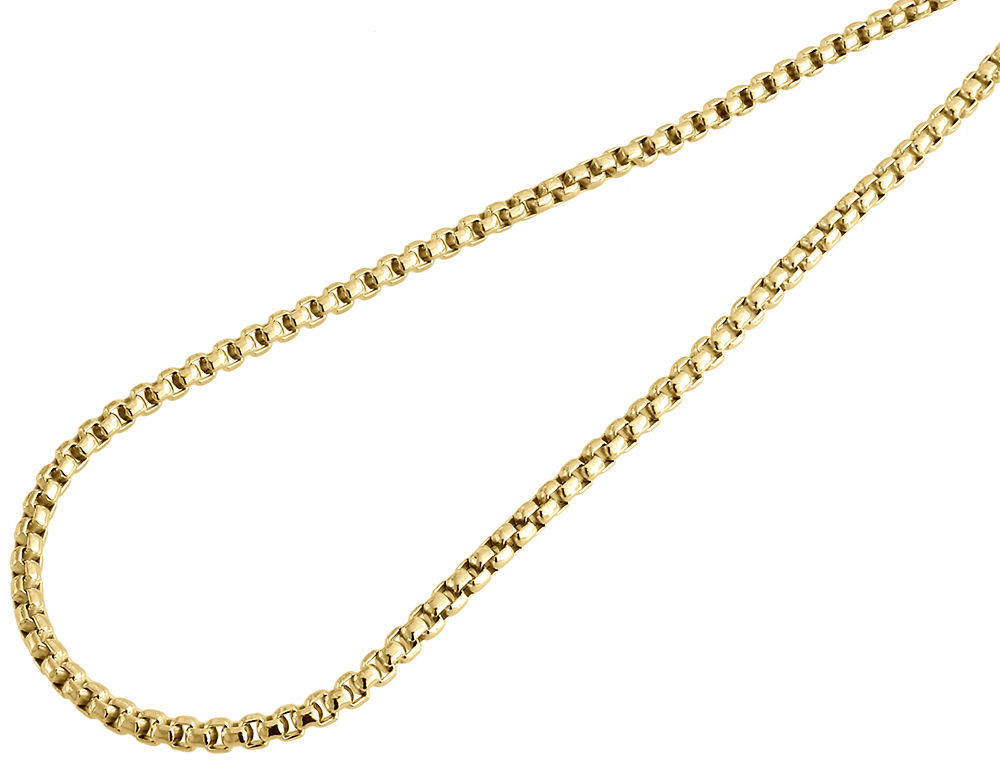 Round Box 22 Inch 10k Gold Box Chain Box Chain 18 Inch 10 Karat