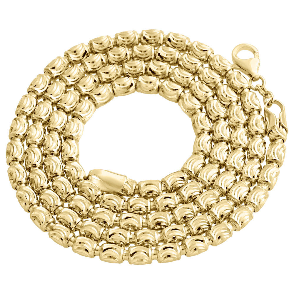 Solid 10K Yellow Gold Diamond Cut 
