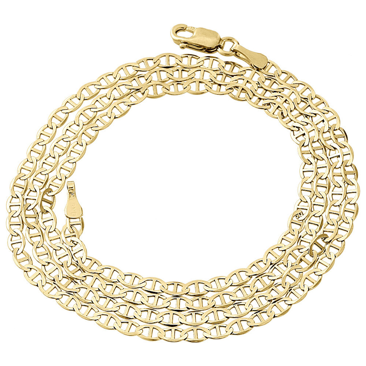 14K Yellow Gold Filled Solid Mariner Chain Necklace, 3.2mm Wide –  JewelryAffairs