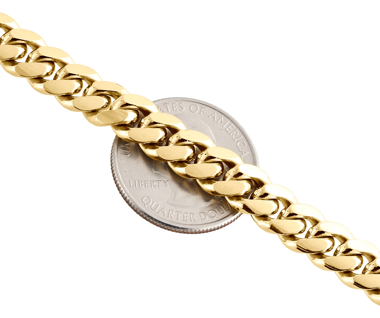 Collana In Catena Curb Link Miami Cuban Da 0,90Mm In Oro Bianco 14K
