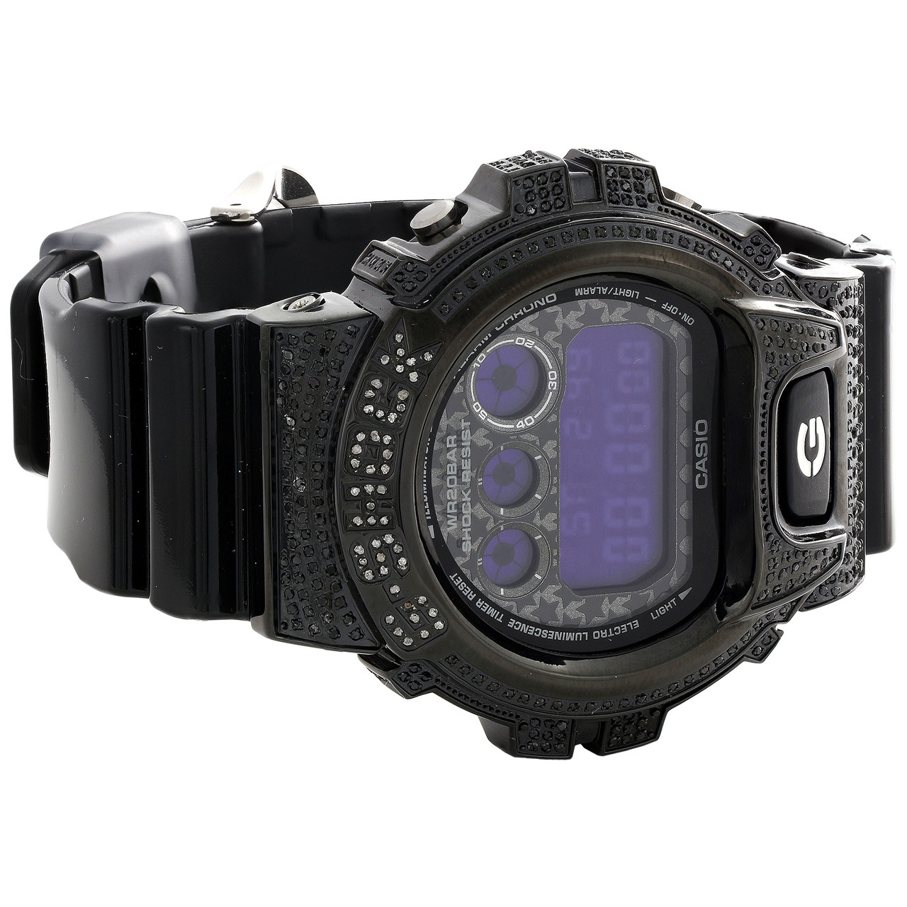 Mens Casio DW6900C 8DR G Shock Black Grey Digital Real Diamond