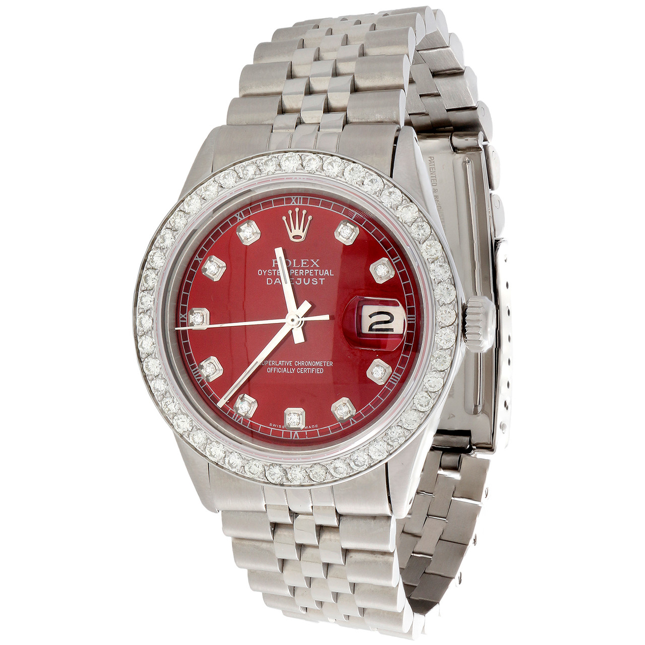 Rolex diamond shop red