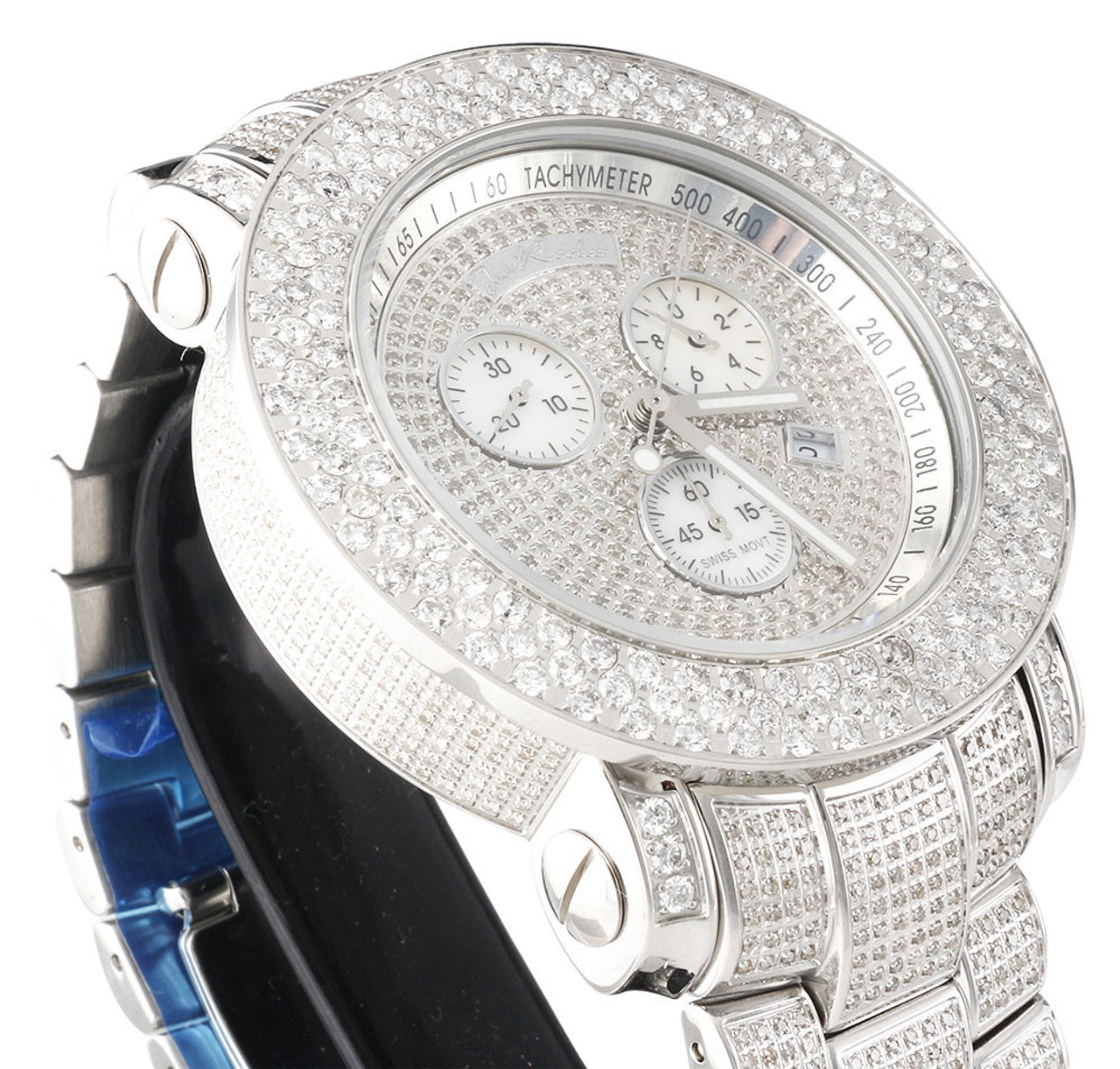 Men's Diamond Watch Joe Rodeo J2016 Fully Loaded 11 Ct Illusion