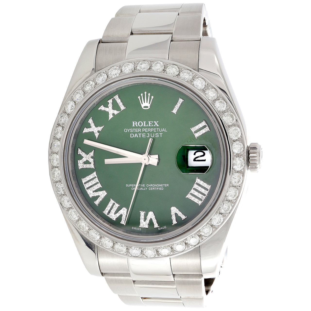 Datejust 2 shop green roman numerals