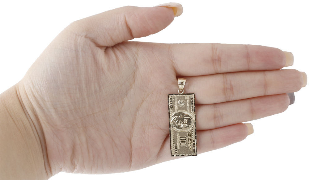 10k Yellow Gold 100 One Hundred Dollar Bill Currency Diamond Cut 1 85 Pendant Jfl Diamonds Timepieces New pendants added to the site!!! 10k yellow gold 100 one hundred dollar bill currency diamond cut 1 85 pendant