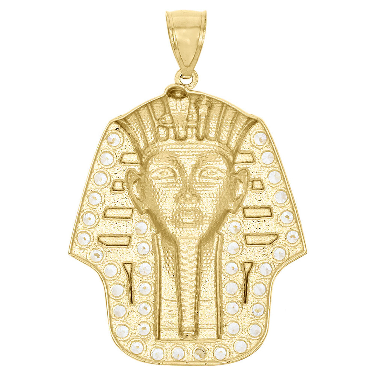 Real 10K Yellow Gold Pharaoh King Tut Pendant 1.85