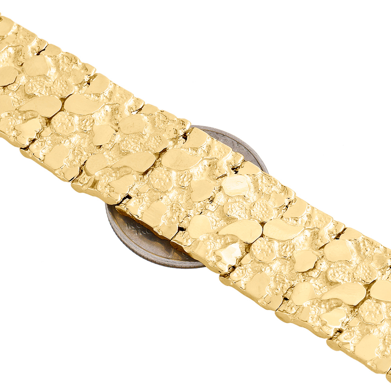 10K Solid Gold Nugget Bracelet – Exotic Diamonds