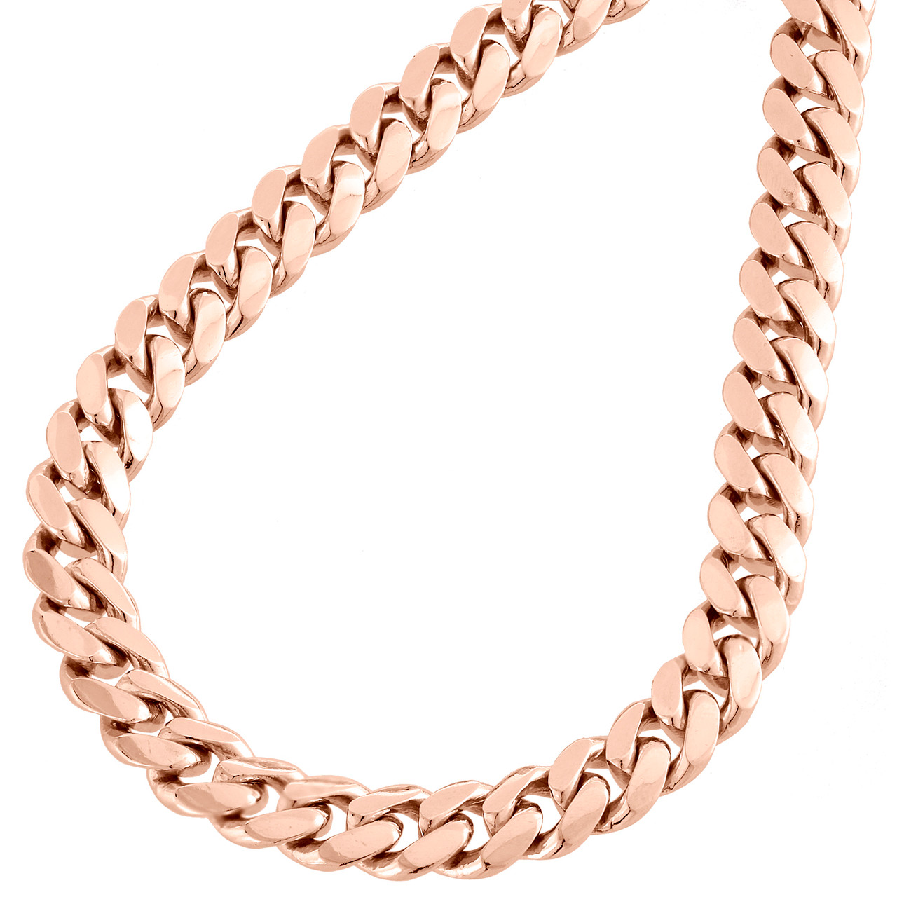 10K Rose Gold Solid Miami Cuban Link 
