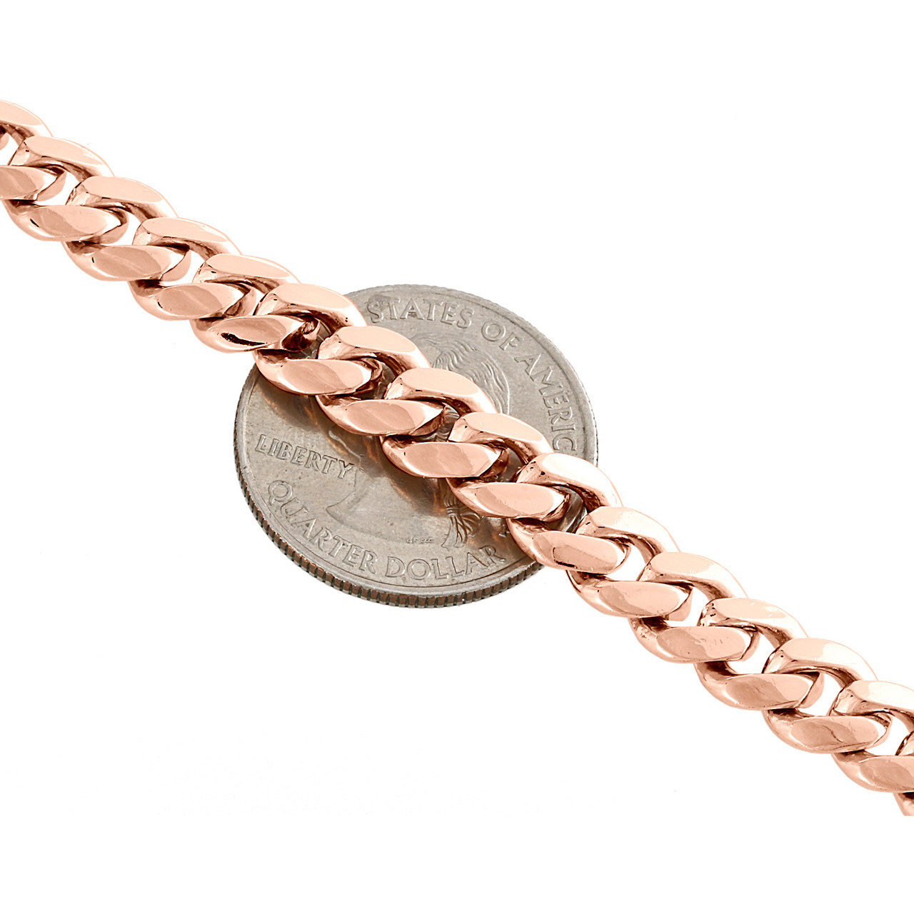 10K Rose Gold Solid Miami Cuban Link 