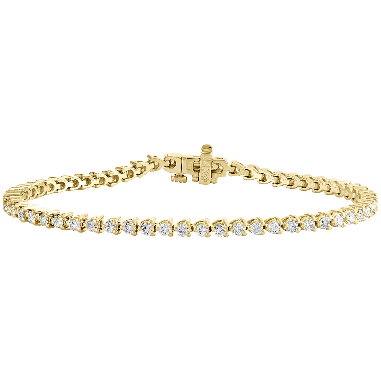 4.50 Carat Diamond Tennis Bracelet in 14k Yellow Gold