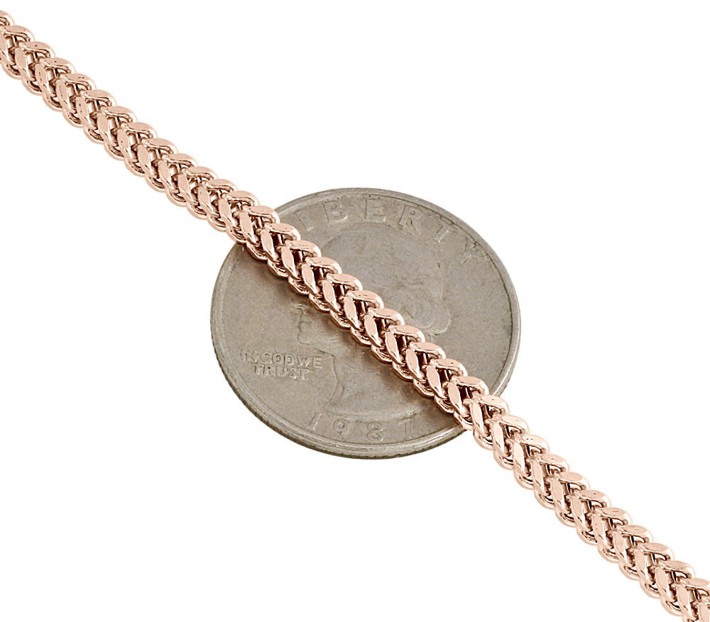 Real 10K Rose Gold 3D Hollow Franco Box 