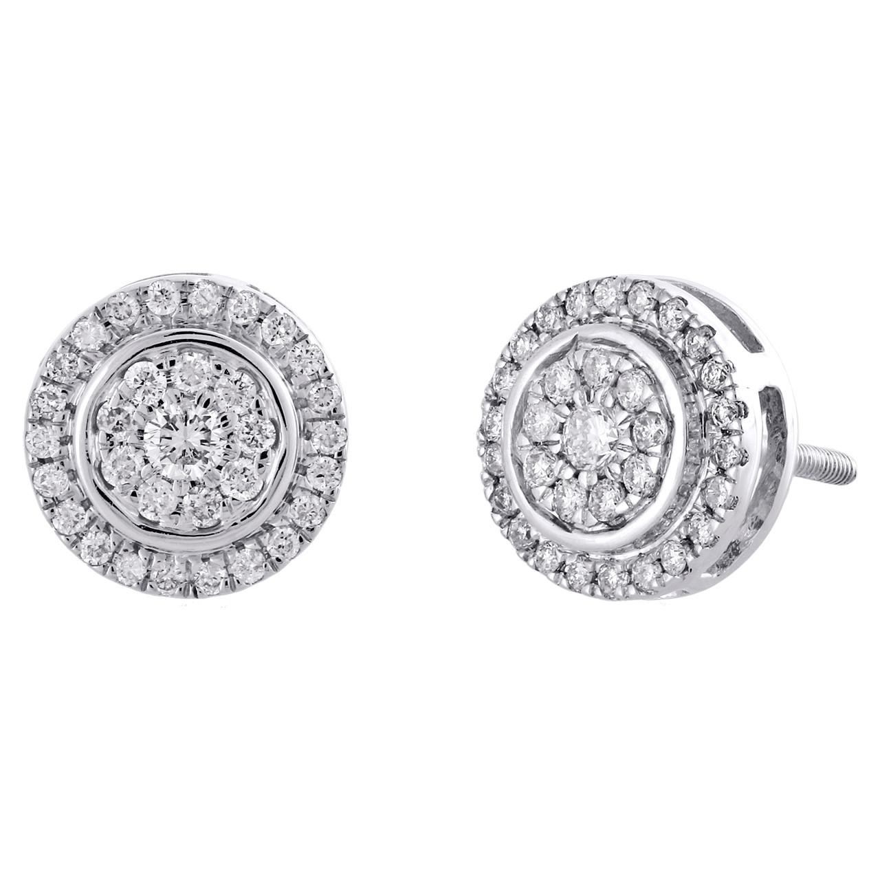 Round Diamond Flower Earrings