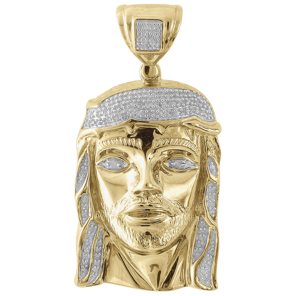 Genuine Pave Diamond Jesus Piece Charm 