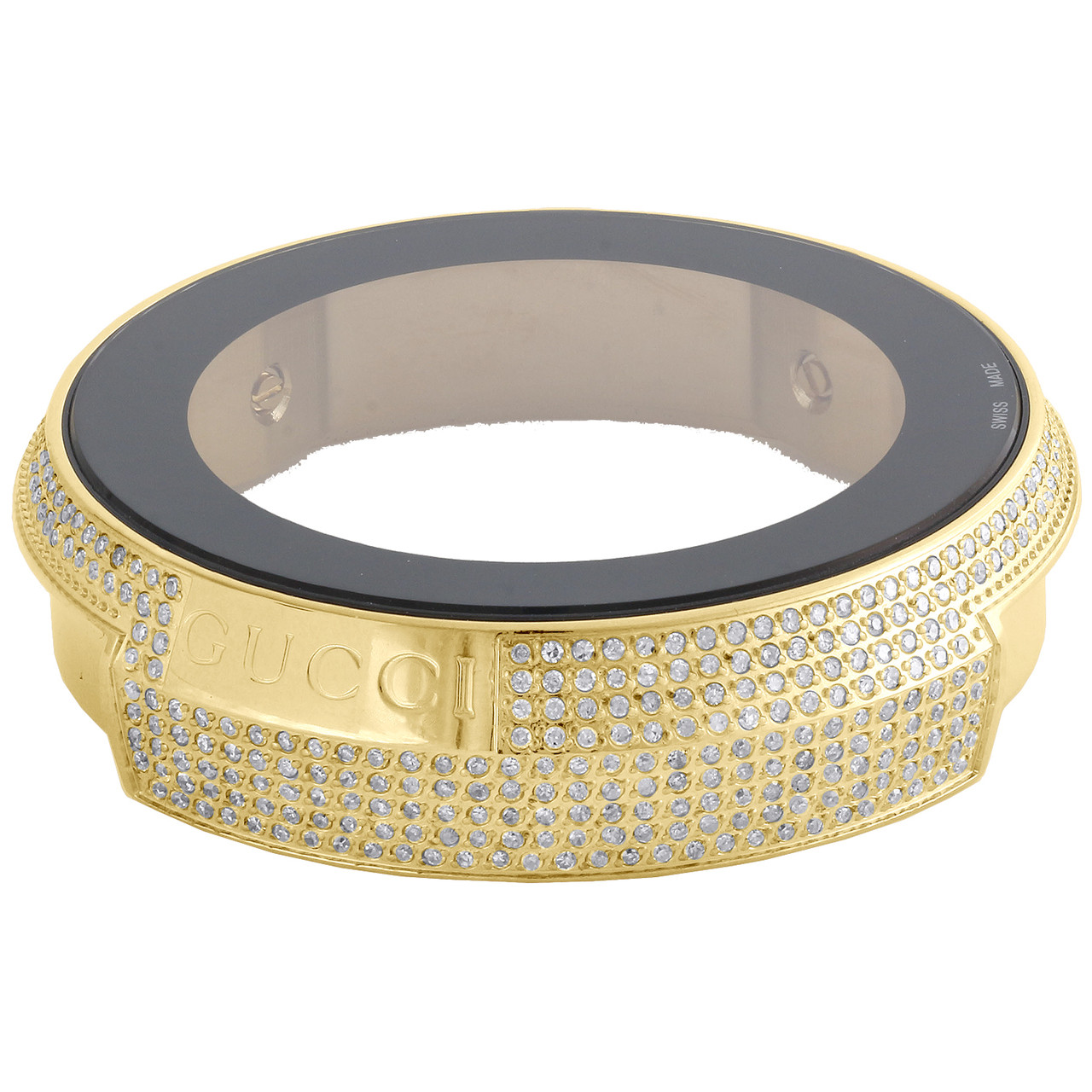 Herre guldstål Gucci diamantkasse til I Gucci digitalur YA114 modeller 2,5 - JFL diamanter og ure