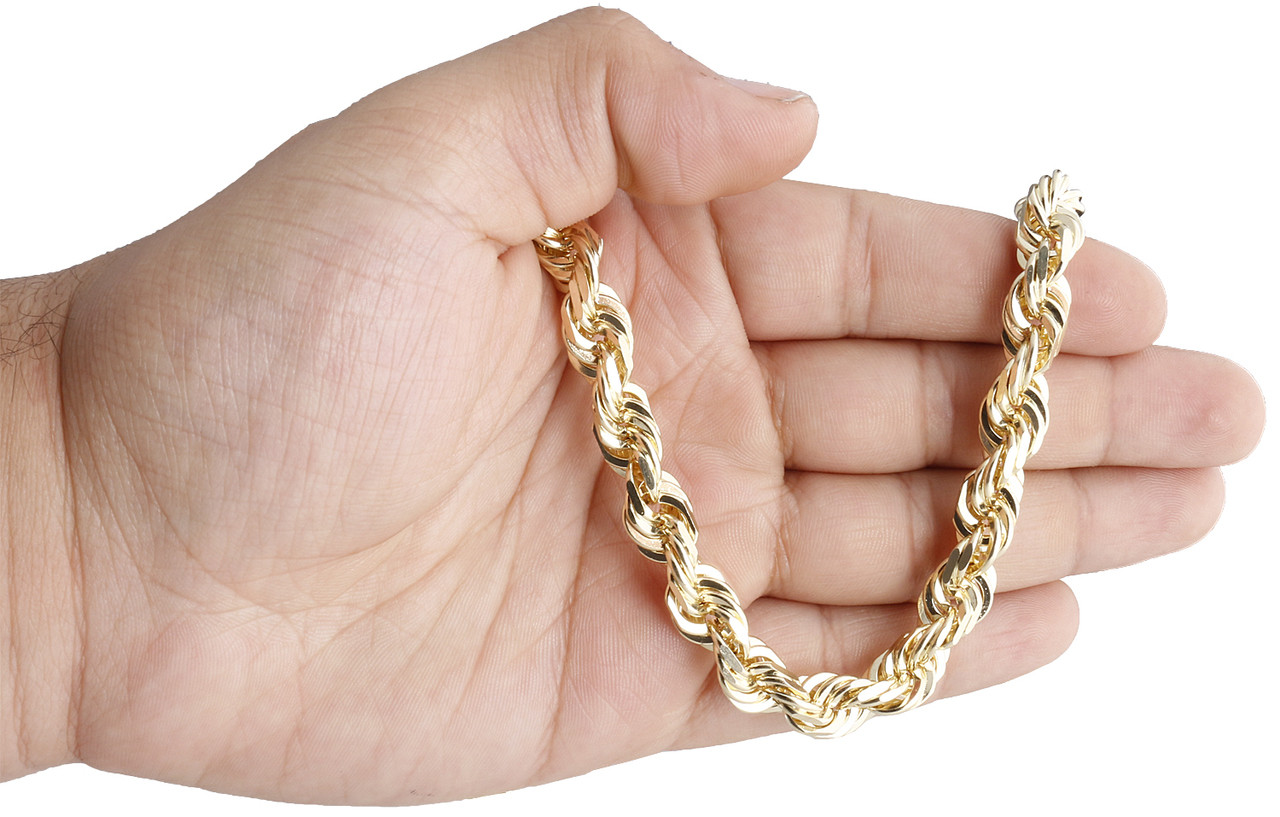 Solid Rope Chain 9mm Shiny Necklace 22 