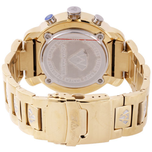 Mens Aqua Master Abruzzo 2 Tone Yellow Steel Diamond Watch 45MM W