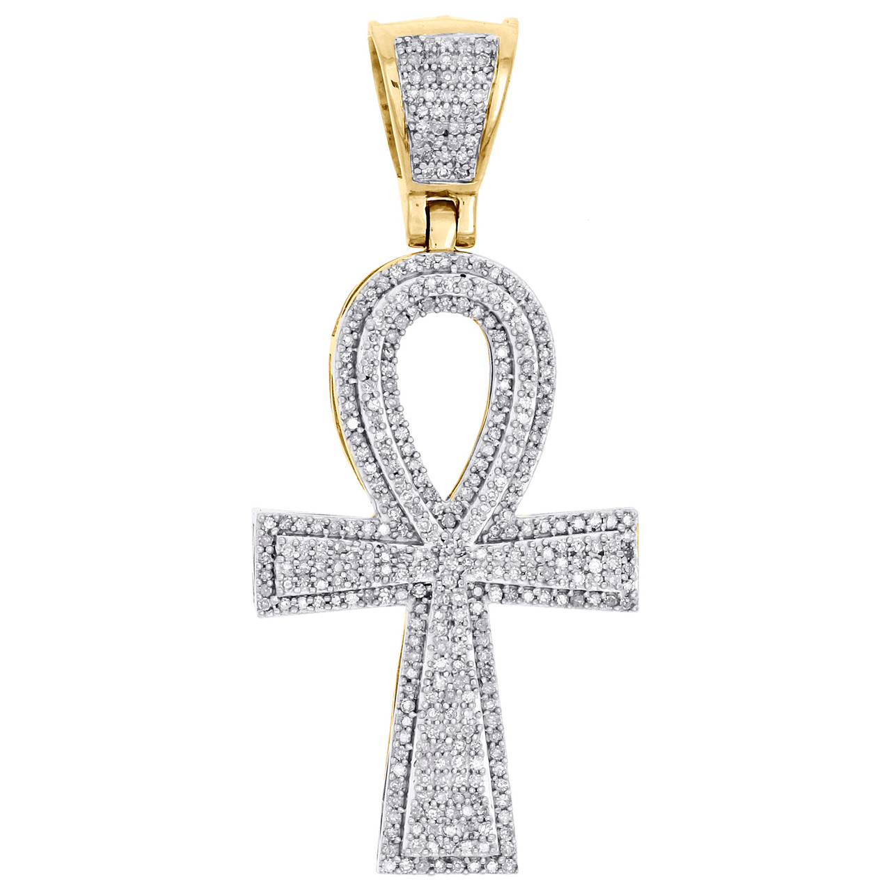 Gold diamond ankh on sale pendant