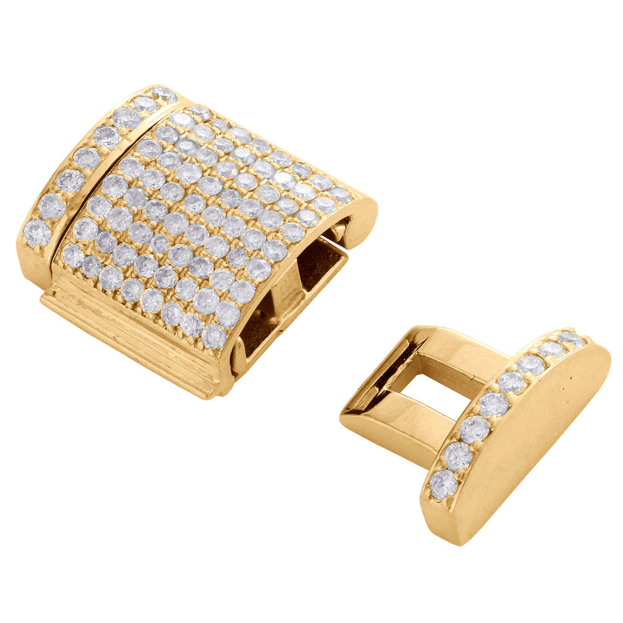 Cadena / pulsera de oro amarillo de 10Q Miami Cubano 12 mm Cierre de cierre caja de diamantes 0.76 CT - Diamonds & Timepieces