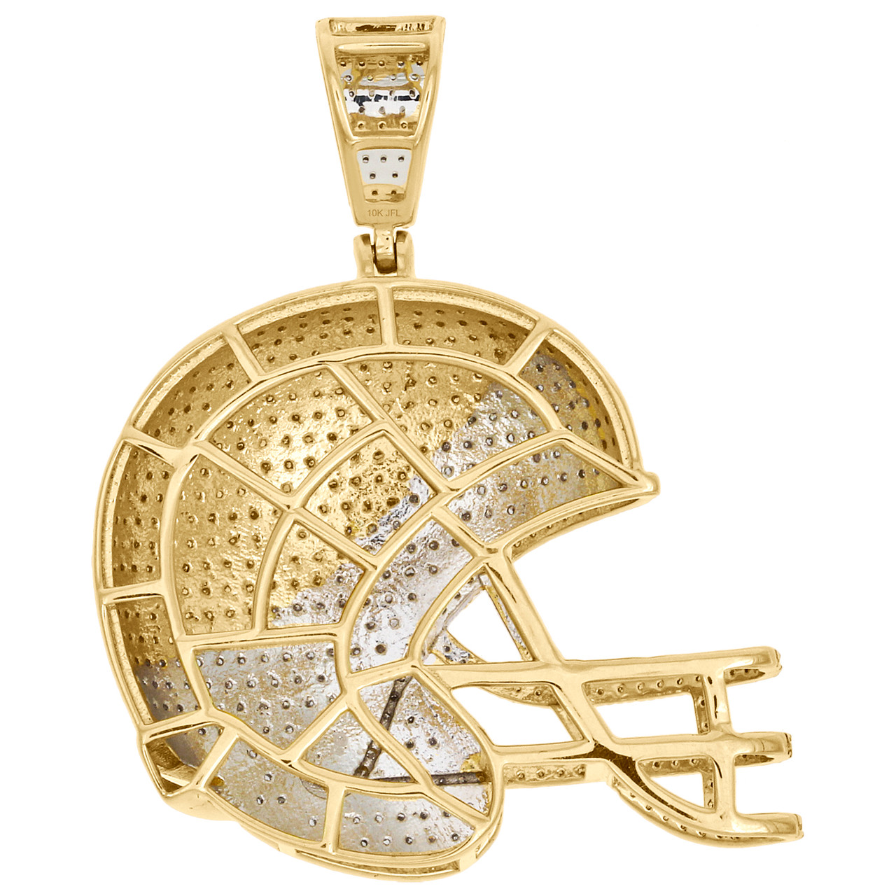 10K Yellow Gold Diamond American Futball Ball Pendant 0.40 ctw