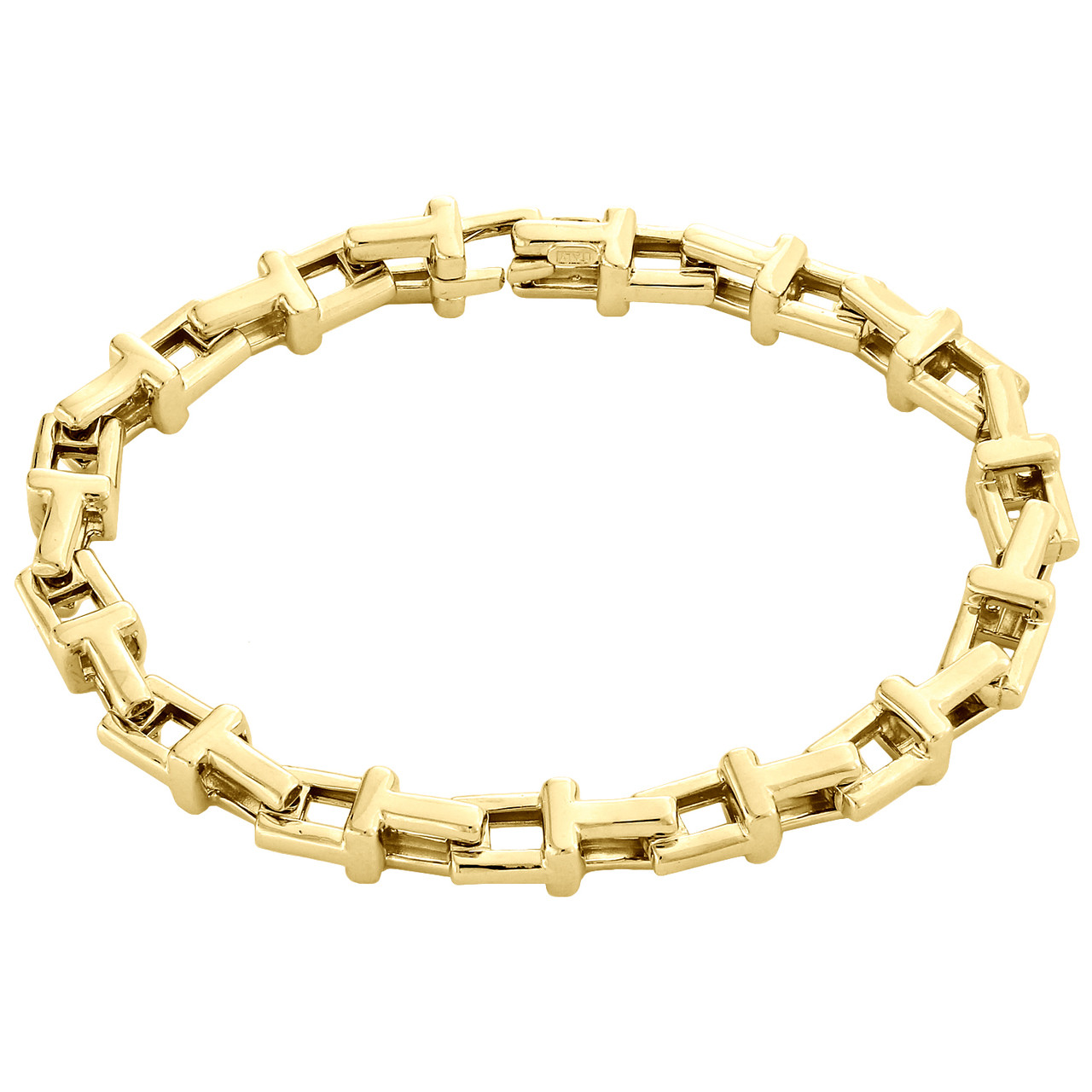 Made in Italy Mens 113mm SemiSolid Cuban Curb Chain Bracelet in 10K Gold   9  Zales