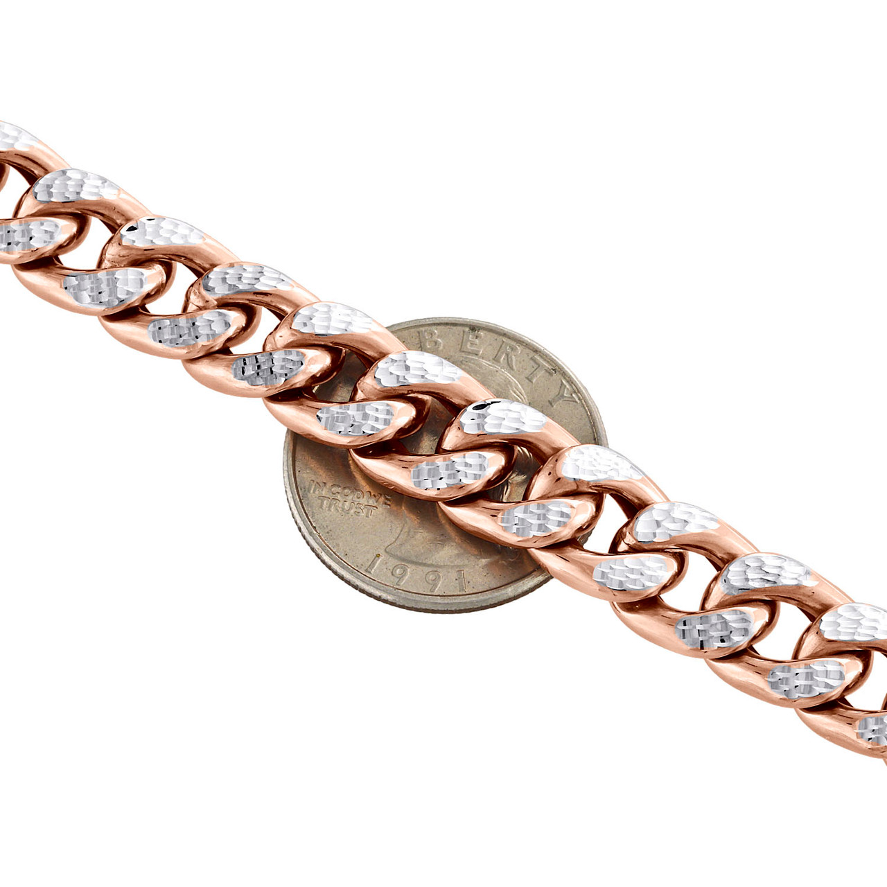 10K Rose Gold Diamond Cut Miami Cuban 