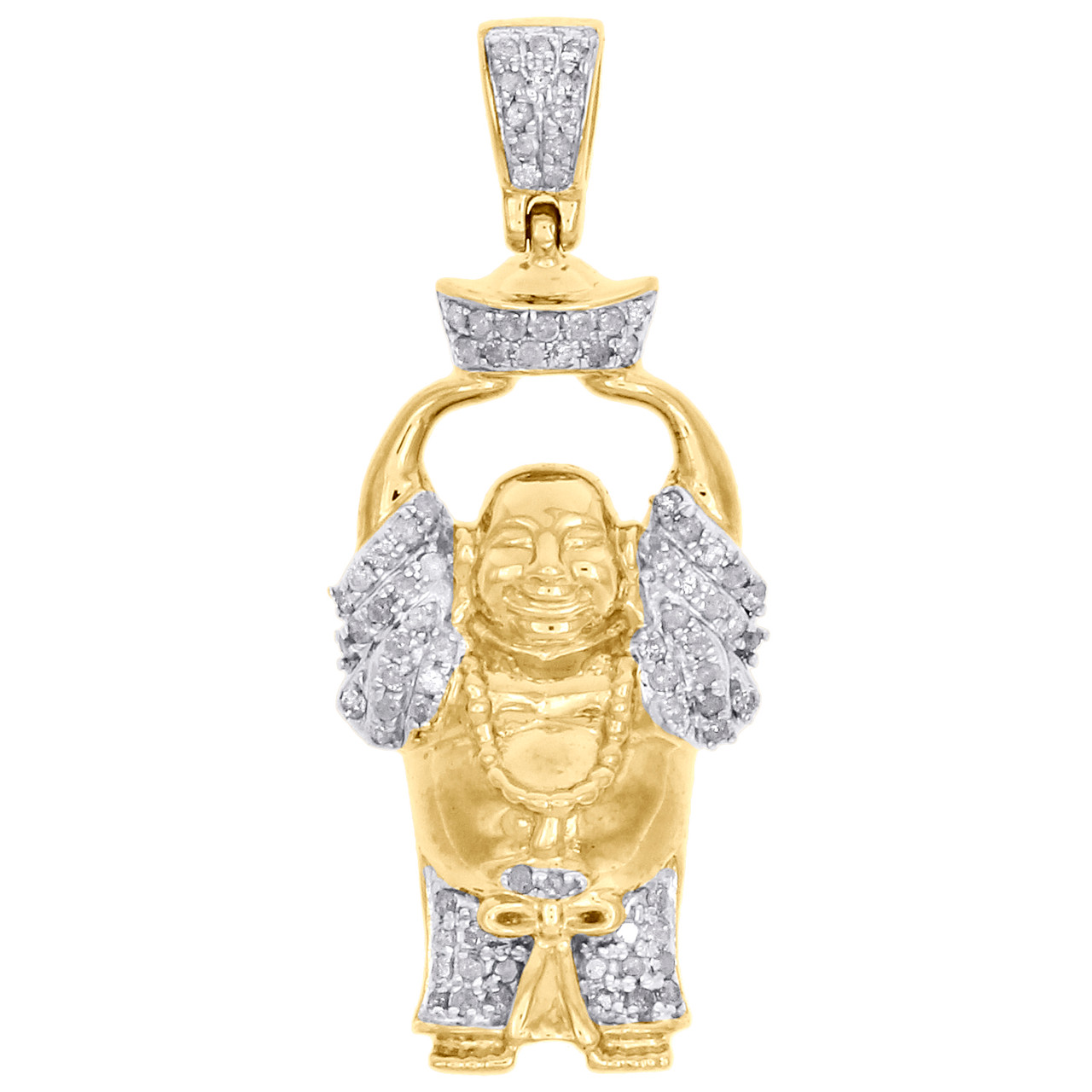 gold diamond buddha pendant