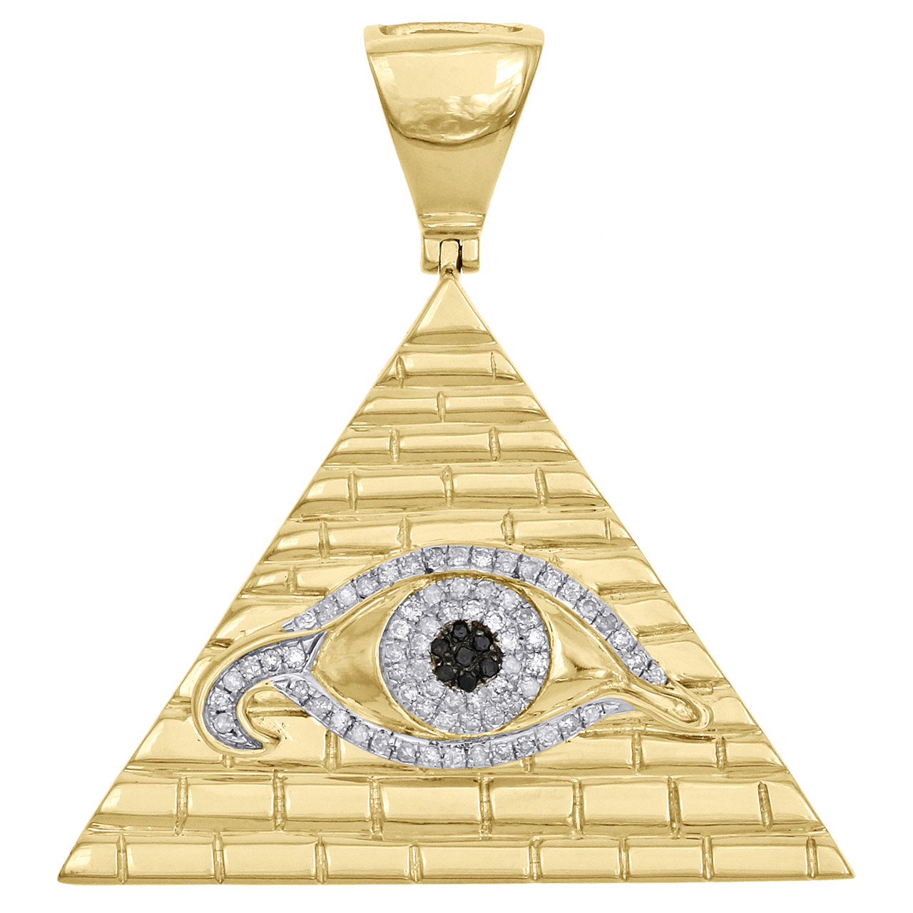 10K Yellow Gold Diamond Providence Illuminati All Seeing Eye