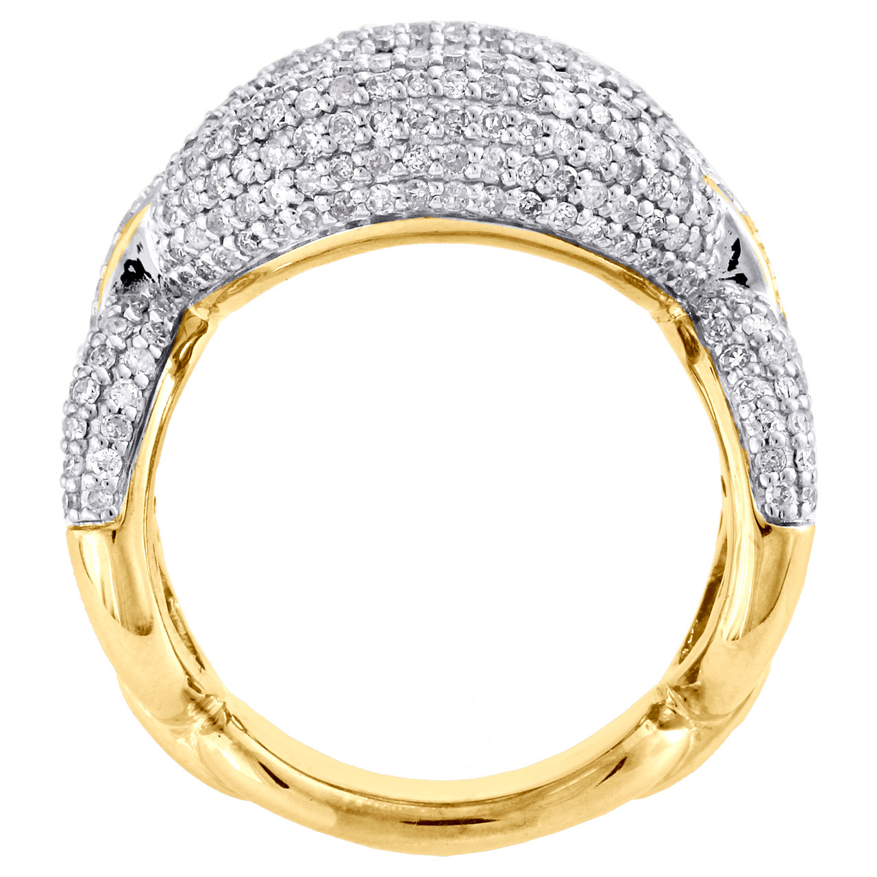 14k Yellow Gold Diamond Gucci Link Ring 1.13 Ctw – Avianne Jewelers