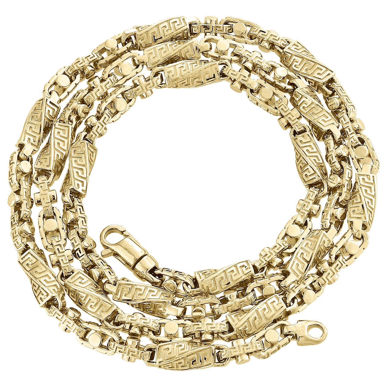 Versace Greca Greek Key Cross 18k White Gold Pendant Necklace 20