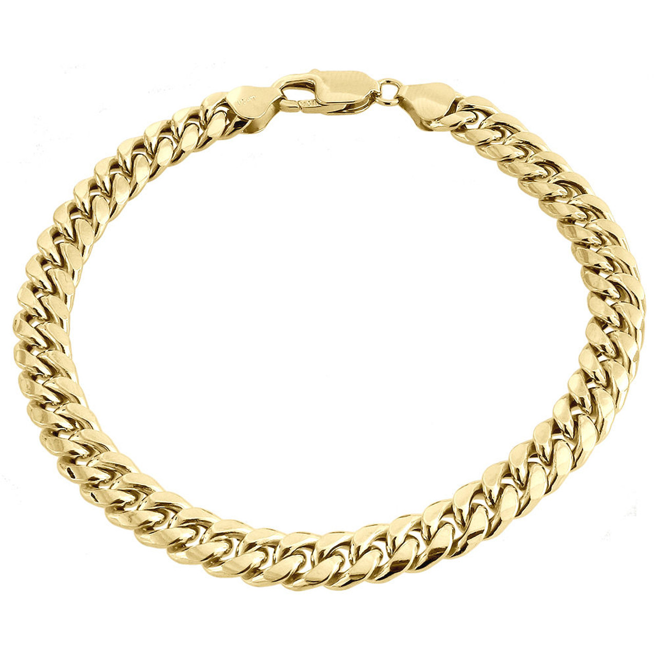 Amazon.com: 10k Solid Yellow Gold Handmade Link Men's Bracelet 8.5 MM 8